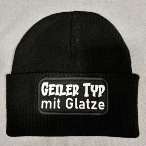 Wintermütze schwarz - Typ mit Glatze